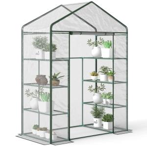 Outsunny Serra da Giardino in Acciaio e PVC Trasparente con…