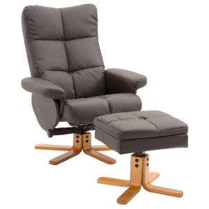 Homcom poltrona con poggiapiedi sedie ergonomica poltrona g…