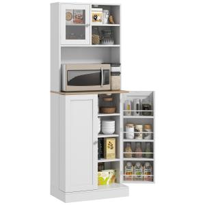 HOMCOM Dispensa da Cucina Porta Microonde con Ripiani Apert…