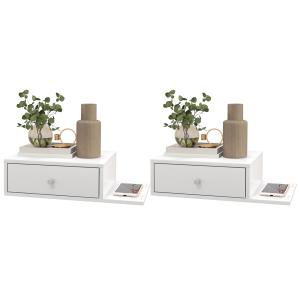 HOMCOM Set di 2 comodini da parete - set di 2 comodini da n…