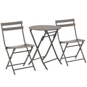 Outsunny Set 3 Pz Tavolino e Sedie Pieghevoli da Giardino i…