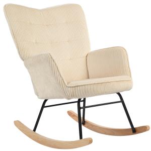 HOMCOM Sedia a Dondolo Vintage, Scocche Curve, Imbottitura…