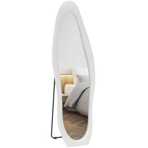 HOMCOM Specchio a Figura Intera con Cornice Ondulata in Vel…