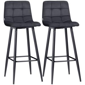 HOMCOM Set di Sgabelli da Bar, design Scandinavo, Rivestime…