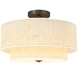 HOMCOM Lampada a Soffitto, Lampada a Sospensione con Doppi…