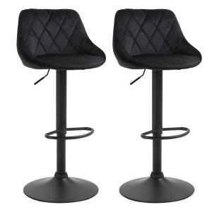 HOMCOM Set di 2 Sgabelli da Bar, Sgabello Girevole Regolabi…