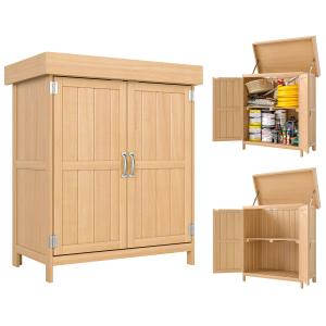 Outsunny Casetta in Legno da Giardino con 2 Ante, Armadio d…