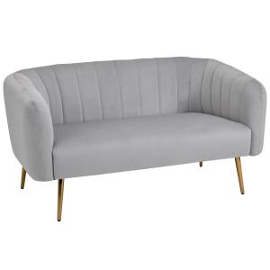 HOMCOM Divano 2 Posti Design Moderno Imbottito con Bracciol…