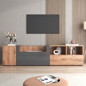 Mobile TV nei colori grigio scuro e legno in stile country…