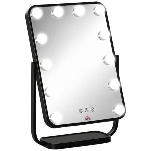 HOMCOM Specchio per Trucco Illuminato Stile Hollywood Incli…
