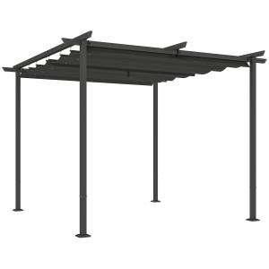 Outsunny Pergola da giardino 3 x 3 metri con tetto regolabi…