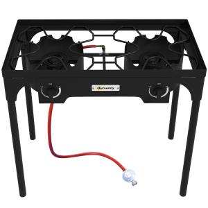 Outsunny Fornello 2 bruciatori a gas propano portatile 150.…