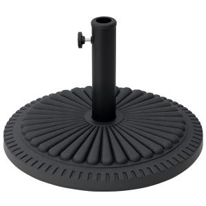 Outsunny Base Ombrellone Rotonda Nero, Plastica, 15kg, Adat…
