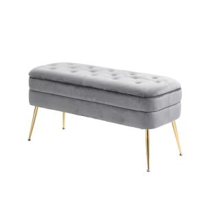 Panca Fondo Letto con Vano Contenitore Imbottito in Velluto…