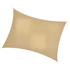 Outsunny Vela Ombreggiante Rettangolare 4x3m, Beige, in HDP…