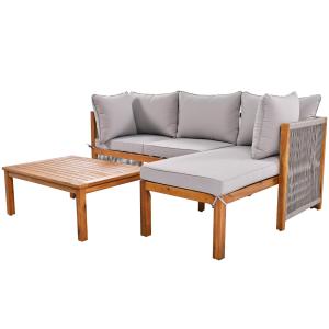 Set di poltrone da giardino a 3 pezzi, gambe regolabili, 2…
