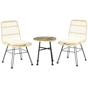Outsunny Set Tavolino e Sedie da Giardino 3 Pezzi in Rattan…