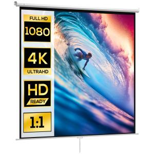 HOMCOM Schermo per Proiettore 120" Formato 1:1, Angolo di 1…