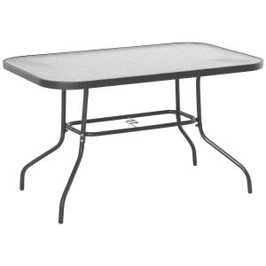 Outsunny Tavolo da Giardino con Foro per Ombrellone, Arreda…