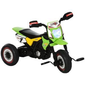 HOMCOM Triciclo per Bambini Stile Moto a Pedali con Luci e…