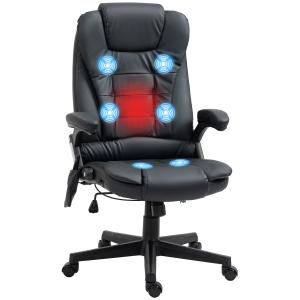 HOMCOM Poltrona da Ufficio Massaggiante Riscaldante Ergonom…