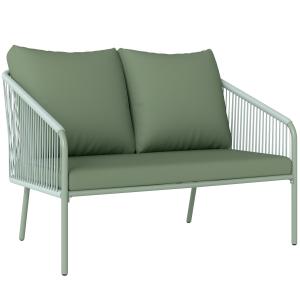 Outsunny Divano da Giardino 2 Posti in Rattan PE Stile Boho…