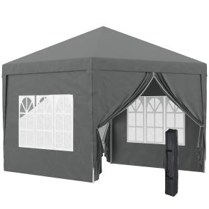 Outsunny Gazebo da Esterno 3x3 m Pieghevole con 4 Pannelli…