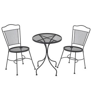 Outsunny Set da Giardino da 3 Pezzi, Tavolino con 2 Sedie d…
