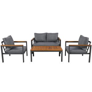 Set di mobili da giardino in 4 pezzi con telaio in acciaio…