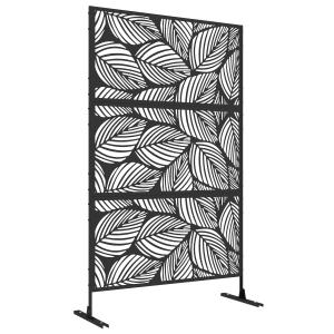 Outsunny Paravento da Esterno Decorativo in Acciaio Trafora…