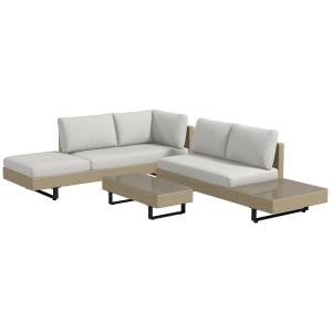 Outsunny Salotto da giardino d'angolo 5 posti design contem…