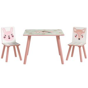 ZONEKIZ Set Tavolo e Sedie 3 Pezzi per Bambini 3-8 Anni in…