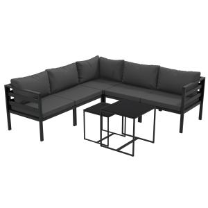 Outsunny Set da Giardino 7 Pezzi in Acciaio e Poliestere co…