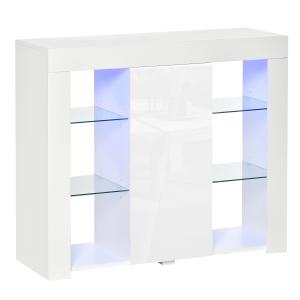 HOMCOM Credenza Moderna a Anta con Luci LED e Mensole in Ve…