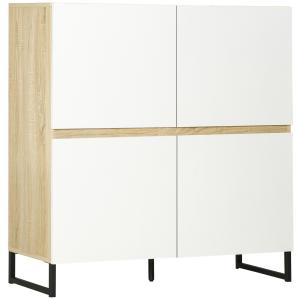 HOMCOM Credenza moderna multiuso con 4 ante quadrate in leg…