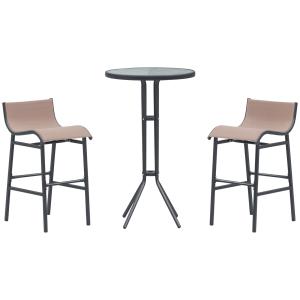 Outsunny Set Bar/Ristorante 3 Pezzi Elegante, 2 Sgabelli 40…