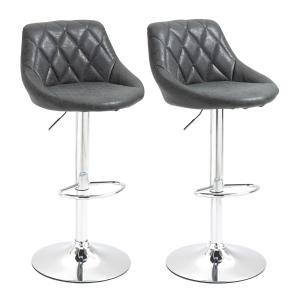 HOMCOM Set 2 Sgabelli da Bar con Altezza Regolabile, Base i…