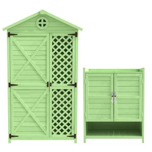 Set di armadi da giardino in legno, armadio da esterno con…