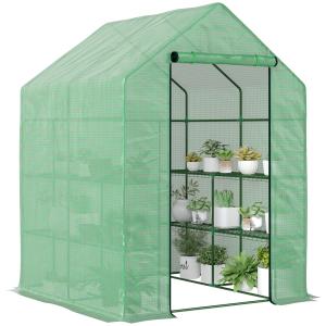 Outsunny Serra da Giardino con Scaffali, Copertura in PE e…