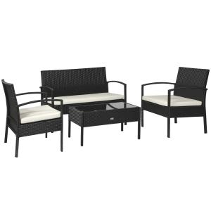 Outsunny Set Mobili da Giardino in Rattan Sintetico Compost…