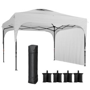 Outsunny Gazebo da Giardino 3x3 m ad Altezza Regolabile su…