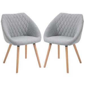HOMCOM Set di 2 Sedie da Pranzo Design Scandinavo - Gambe a…