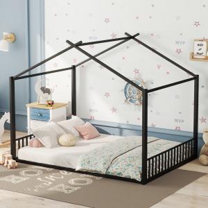 Letto per bambini con struttura in metallo a forma di casa,…