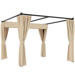 Outsunny Gazebo Pergola 3x3m in Metallo con Tetto Retrattil…
