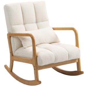 HOMCOM Poltrona a Dondolo 90°-130° con Cuscino Lombare rive…