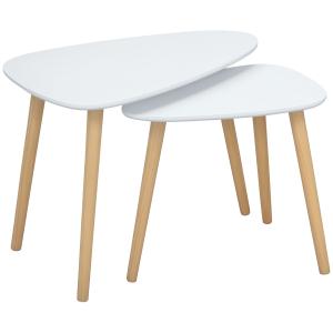 HOMCOM Set 2 Tavolini da Salotto Stile Nordico, Design Impi…