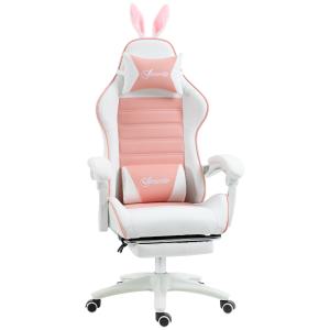 Vinsetto Sedia Gaming Ergonomica con Orecchie, Poggiapiedi…