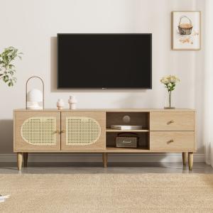 Mobile TV in rattan 150×40×50 cm, con 2 ante in rattan, 2 c…