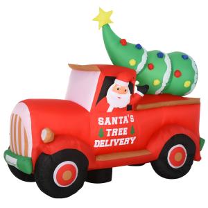 HOMCOM Babbo Natale su Camion Gonfiabile Gigante 180cm con…