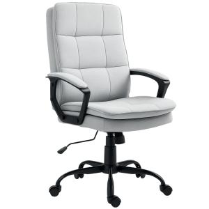 HOMCOM Sedia da Ufficio Ergonomica in Tessutto Effetto Lino…